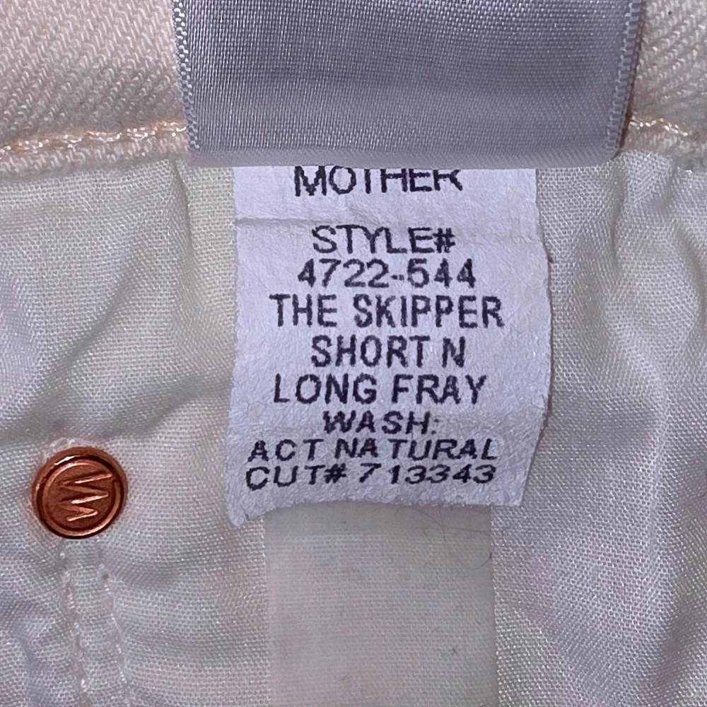 MOTHER SUPERIOR DENIM The Skipper Short And Long Fray Short Size 26 Natural EUC